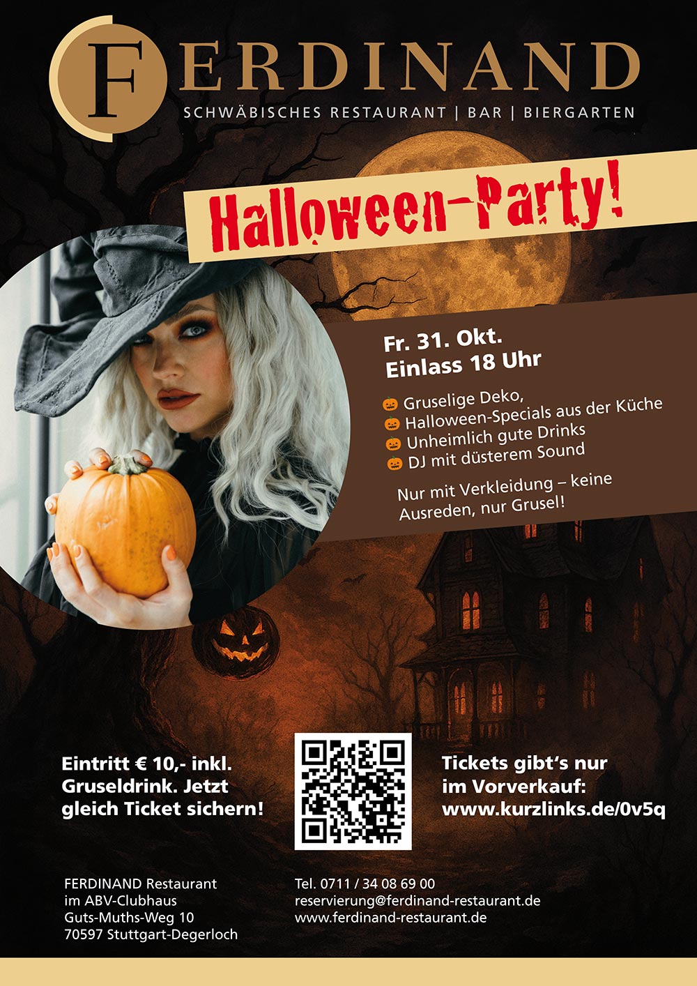 Halloween-Party im Ferdinand Restaurant auf der Waldau