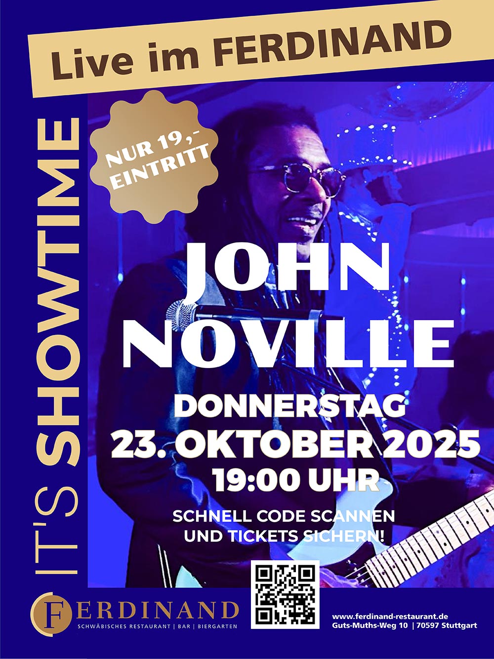 Autumn Groove mit John Noville im Ferdinand Restaurant auf der Waldau